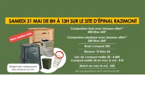 PROCHAINE VENTE  DE MATÉRIELS DE COMPOSTAGE